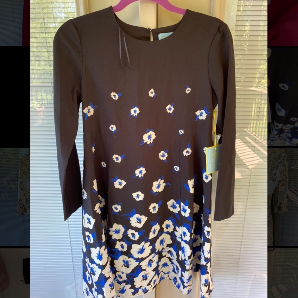 Black Floral Long Sleeve Dress